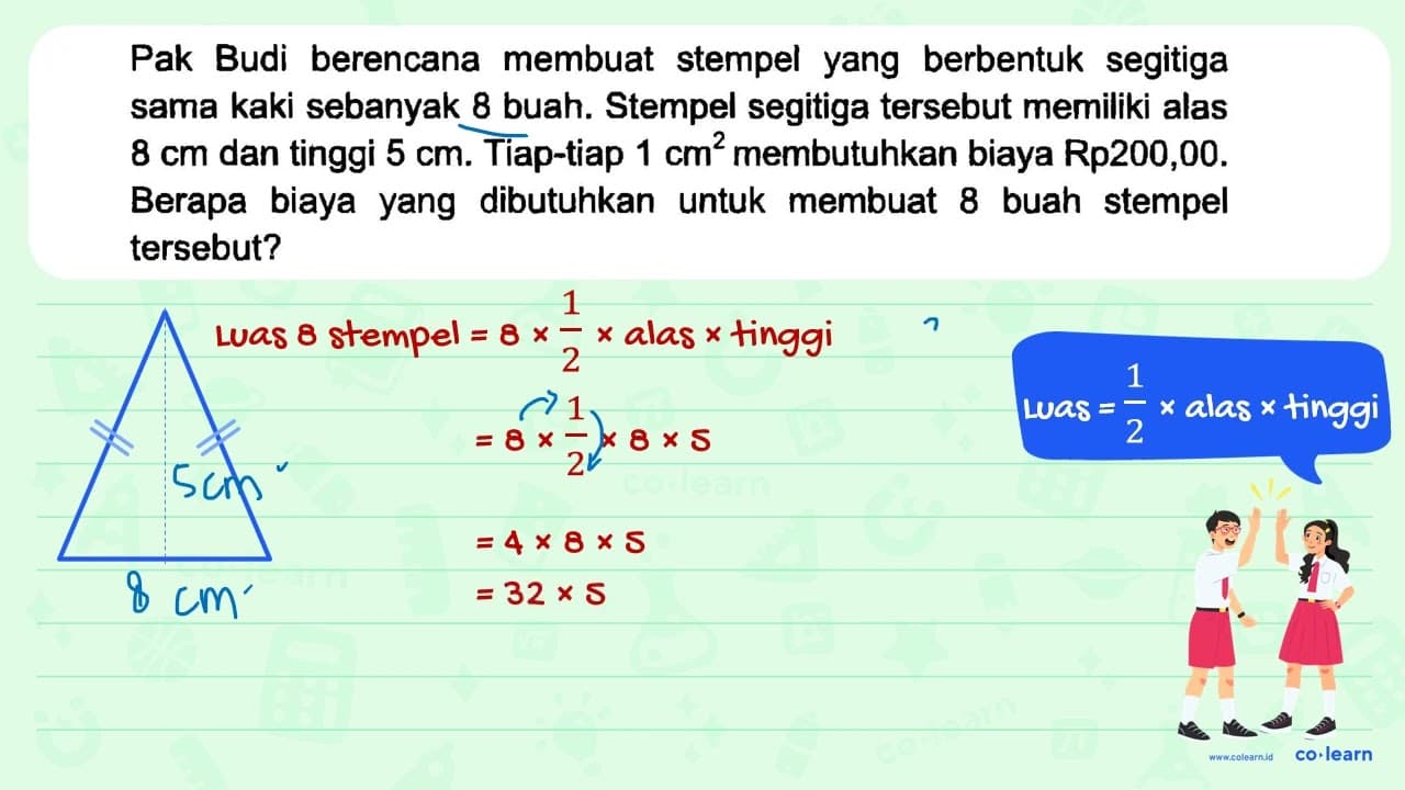 Pak Budi berencana membuat stempel yang berbentuk segitiga