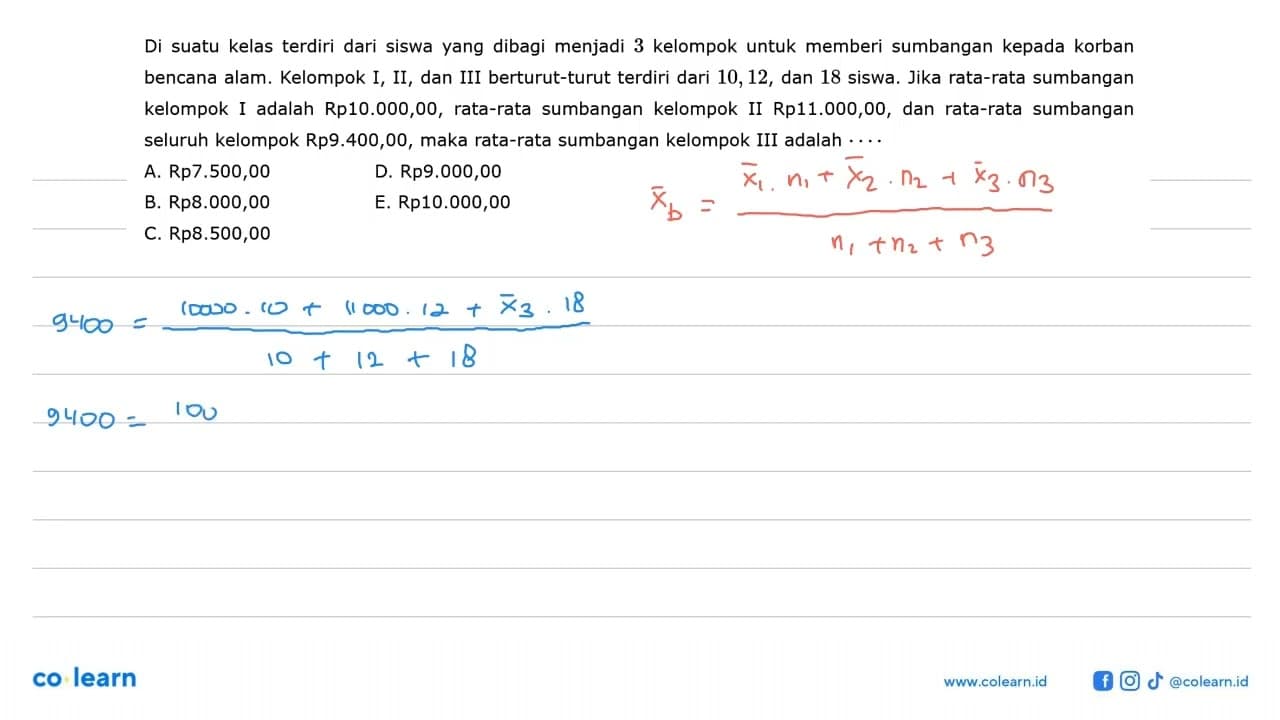 Di suatu kelas terdiri dari siswa yang dibagi menjadi 3