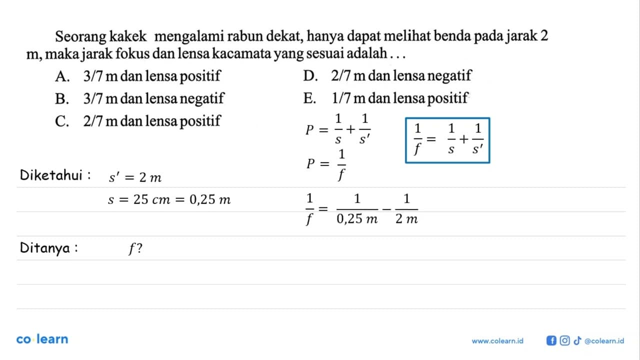 Seorang kakek mengalami rabun dekat, hanya dapat melihat