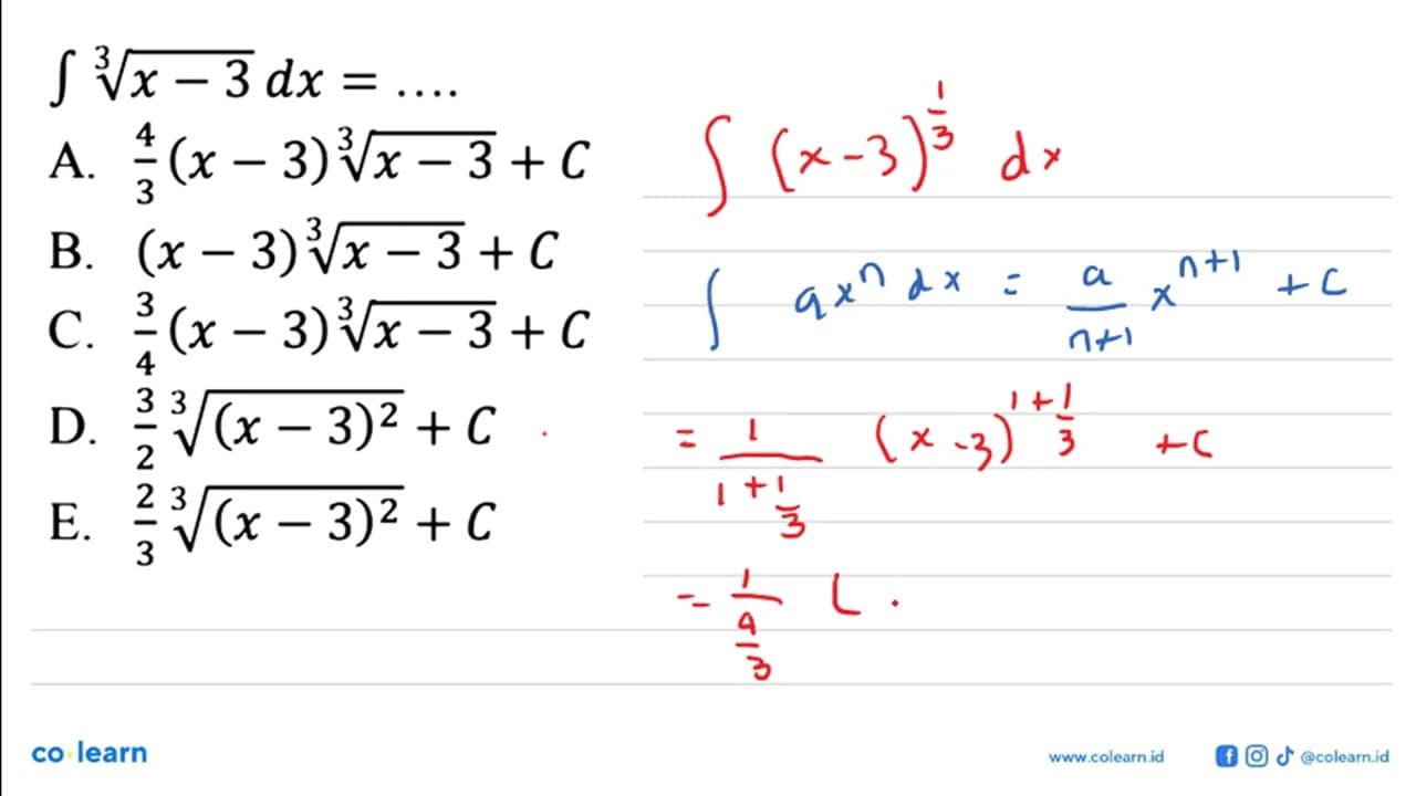 integral (x-3)^(1/3) dx=...