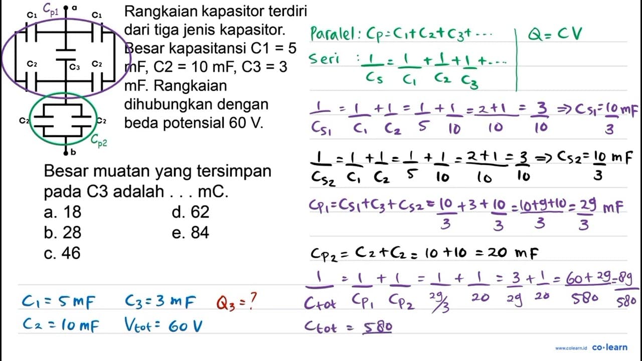 Rangkaian kapasitor terdiri dari tiga jenis kapasitor.