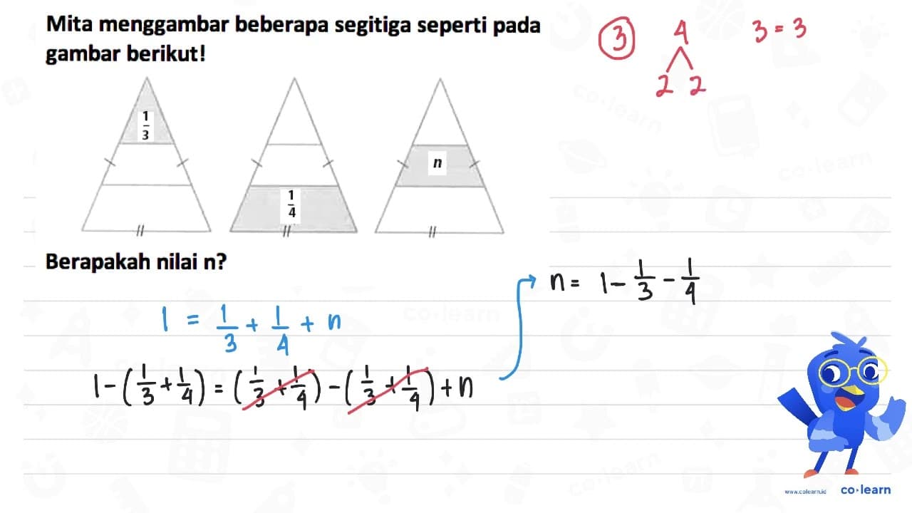 Mita menggambar beberapa segitiga seperti pada gambar