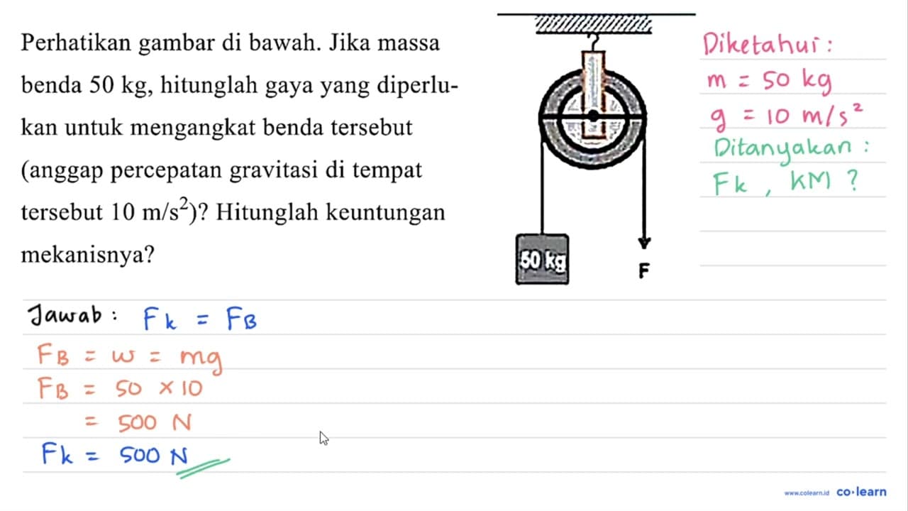 Perhatikan gambar di bawah. Jika massa ग्IाIIIIIIIIL benda