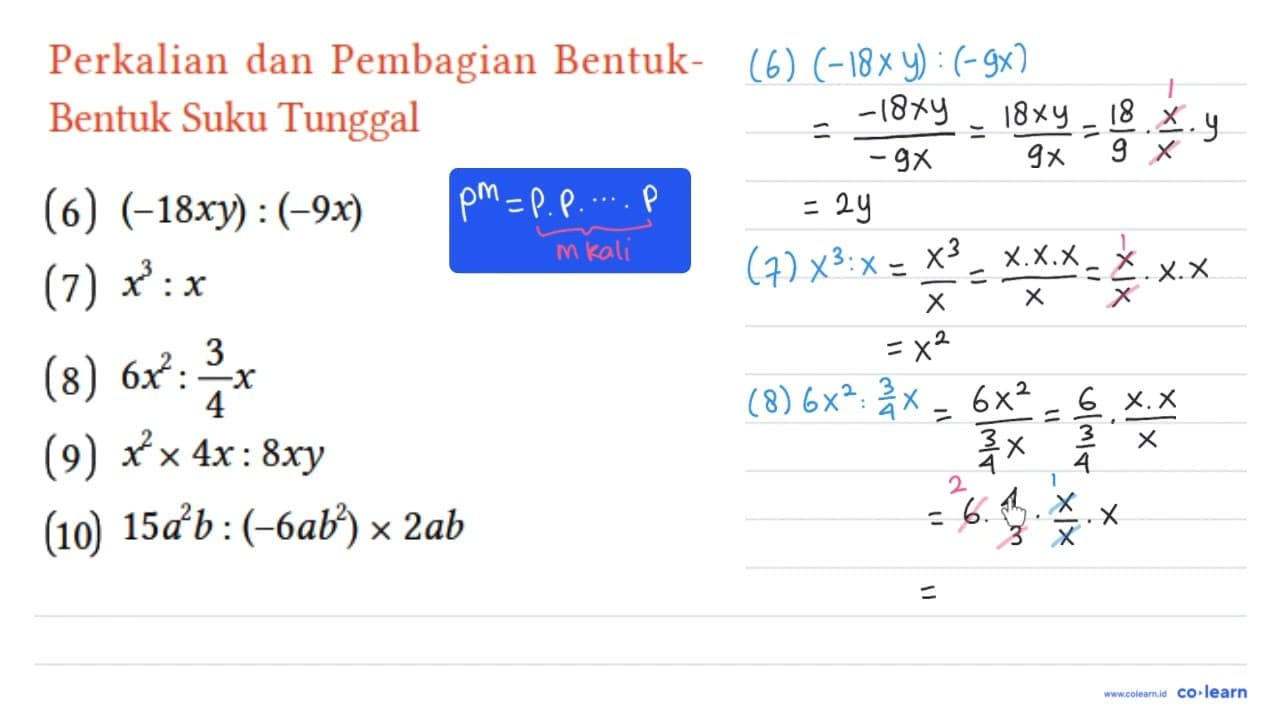 Perkalian dan Pembagian BentukBentuk Suku Tunggal (6)