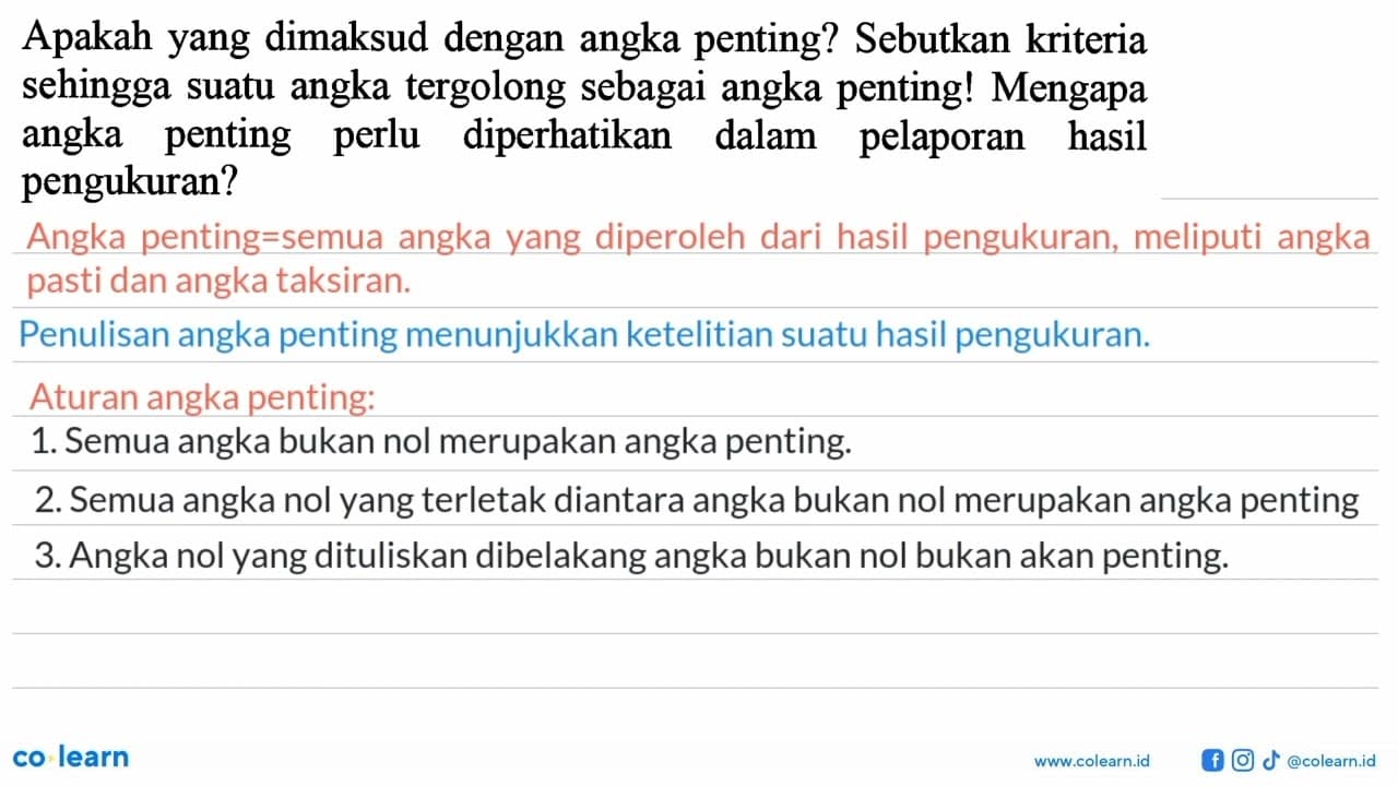 Apakah yang dimaksud dengan angka penting? Sebutkan