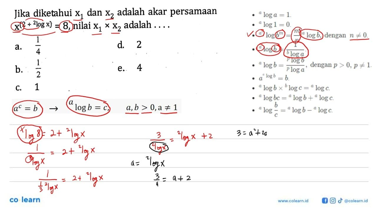 Jika diketahui x1 dan x2 adalah akar persamaan