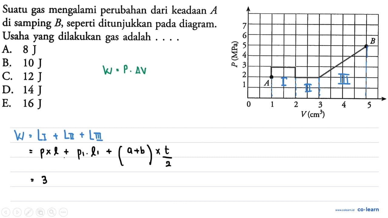 Suatu gas mengalami perubahan dari keadaan A di samping B ,