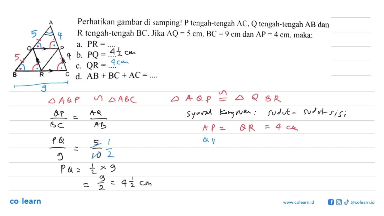 Perhatikan gambar di samping! kg tengah-tengah AC, Q