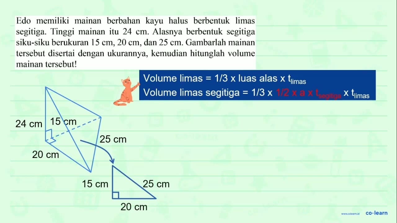 Edo memiliki mainan berbahan kayu halus berbentuk limas