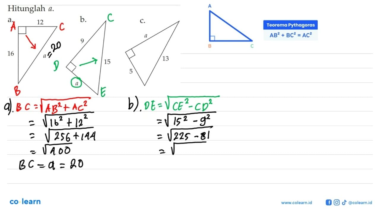 Hitunglah a . a. 12 16 a b. 9 15 a c. 5 13 a