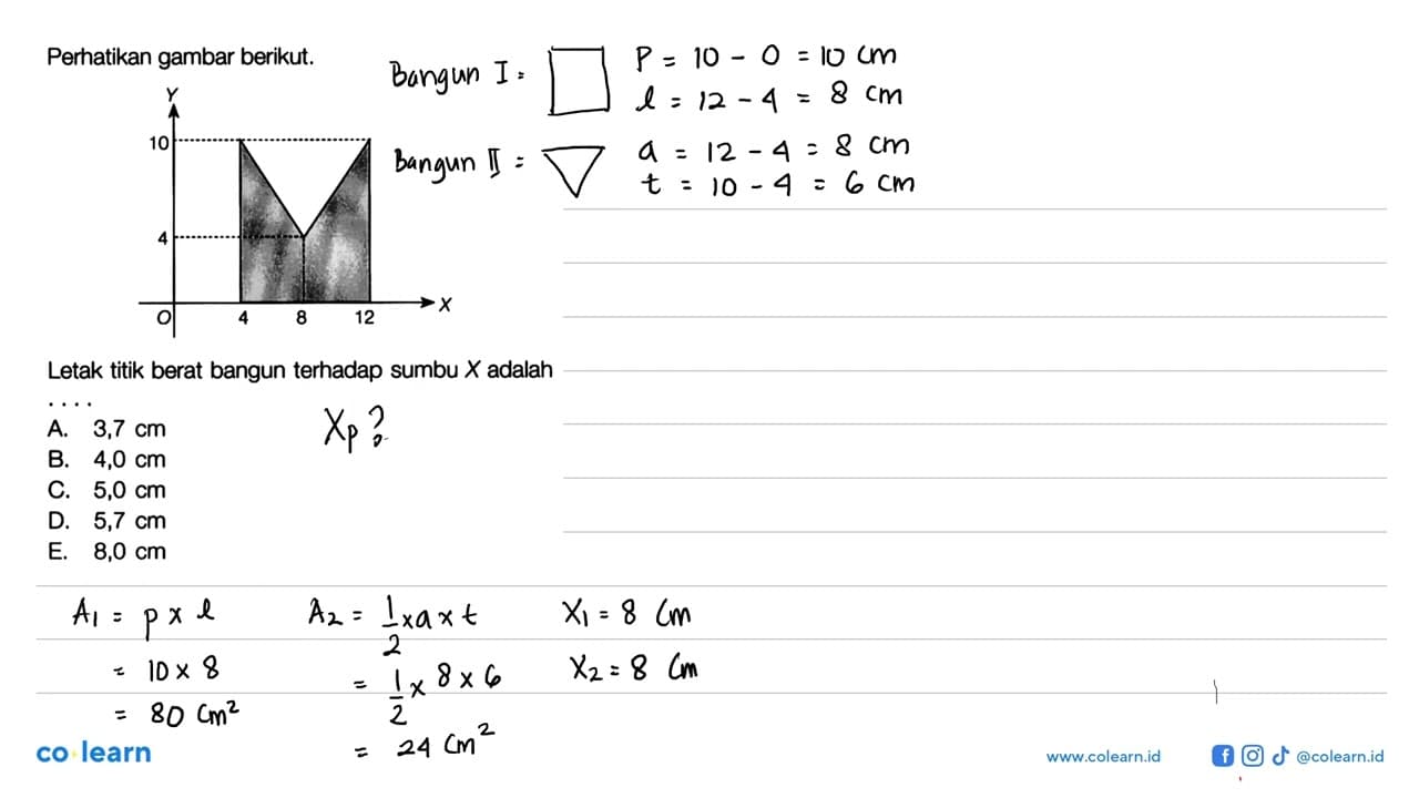 Perhatikan gambar berikut. Y 10 4 X O 4 8 12 Letak titik