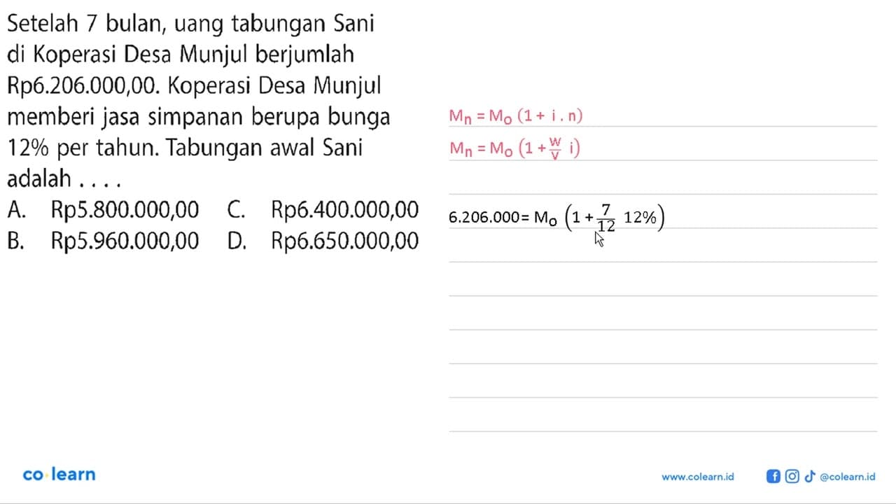 Setelah 7 bulan, uang tabungan Sani di Koperasi Desa Munjul