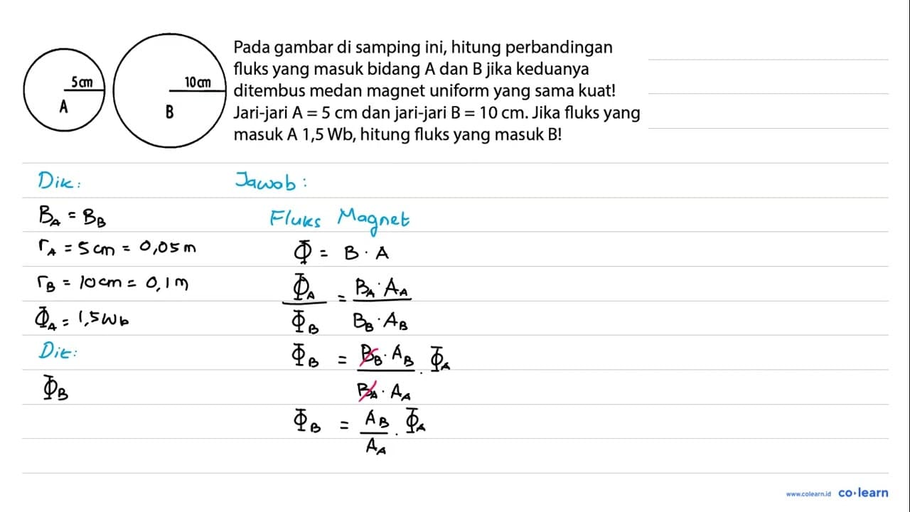 5 cm A 10 cm B Pada gambar di samping ini, hitung