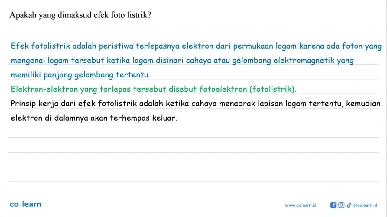 Apakah yang dimaksud efek foto listrik?