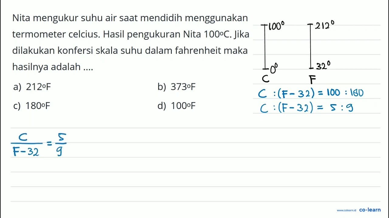 Nita mengukur suhu air saat mendidih menggunakan termometer