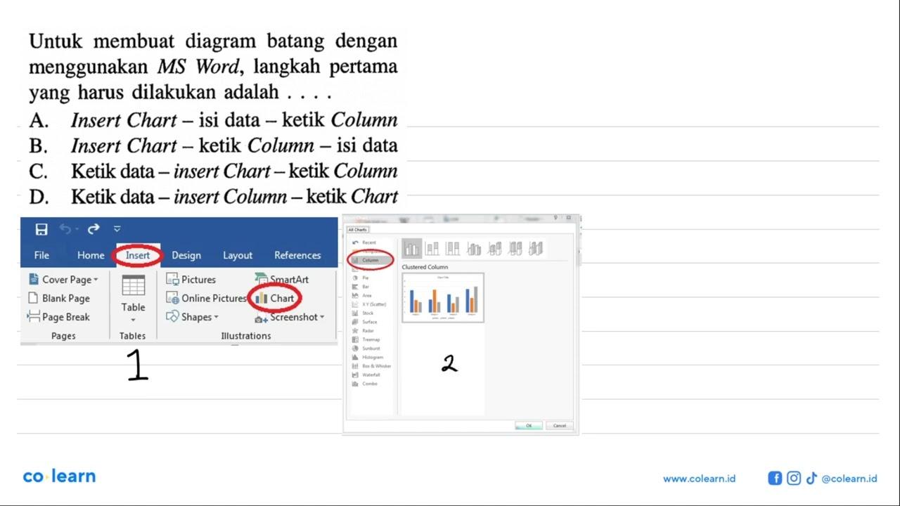 Untuk membuat diagram batang dengan menggunakan MS Word,