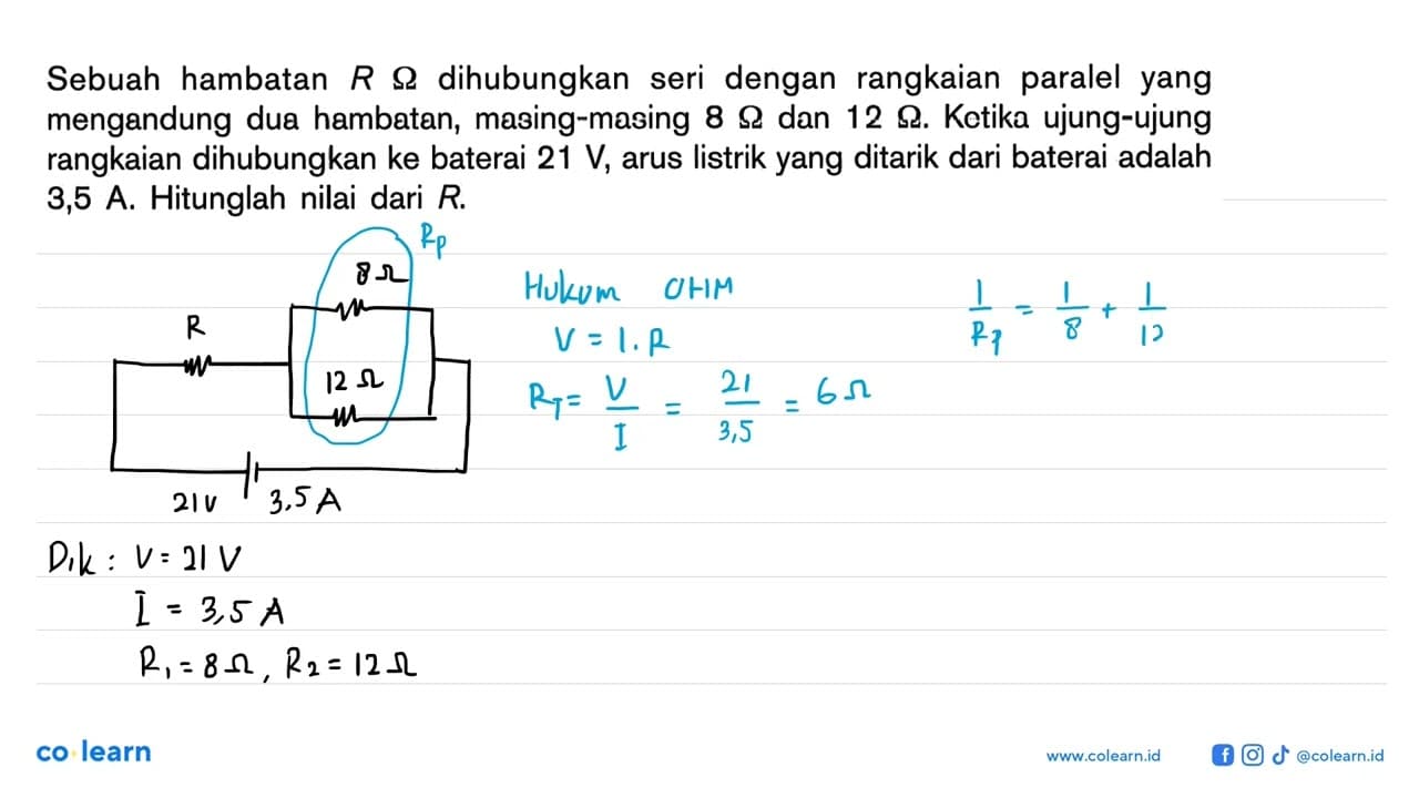 Sebuah hambatan R Ohm dihubungkan seri dengan rangkaian