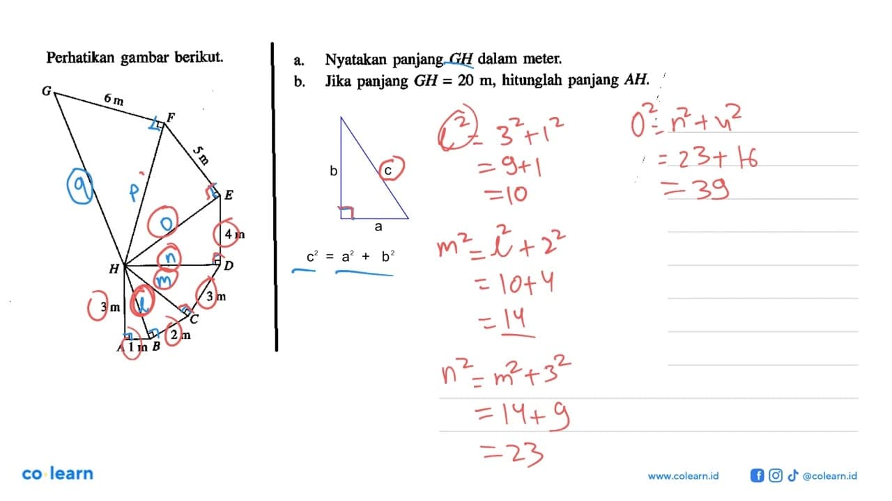 Perhatikan gambar berikut. G 6 m F 5 m E 4 m H D 3 m 3 m C