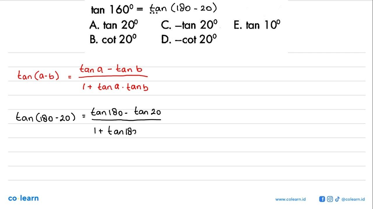 tan 160=....