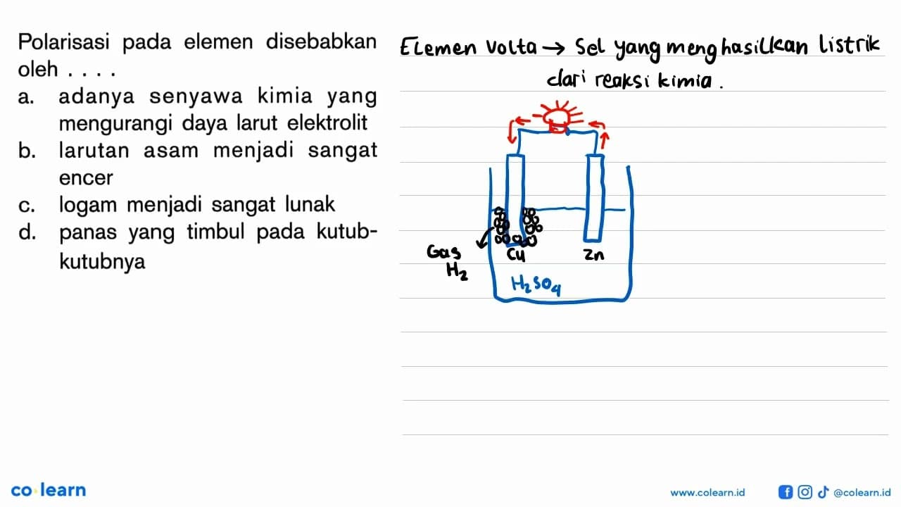 Polarisasi pada elemen disebabkan oleh....