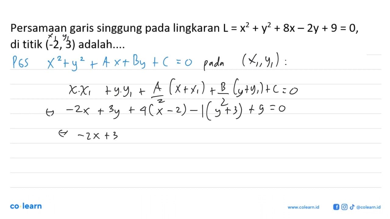 Persamaan garis singgung pada lingkaran