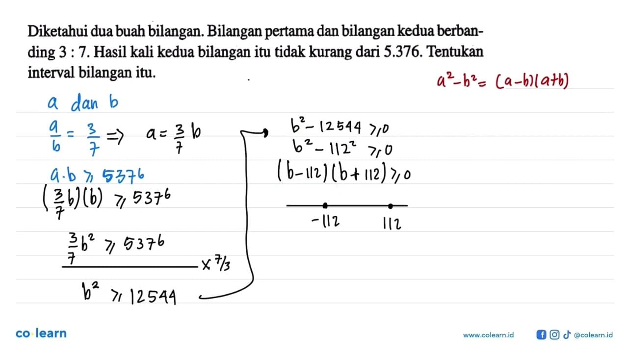 Diketahui dua buah bilangan. Bilangan pertama dan bilangan