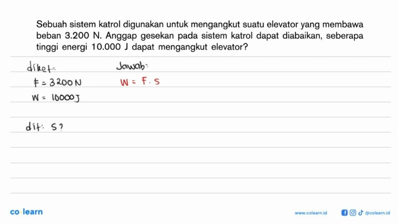 Sebuah sistem katrol digunakan untuk mengangkut suatu