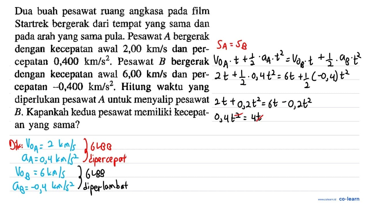 Dua buah pesawat ruang angkasa pada film Startrek bergerak