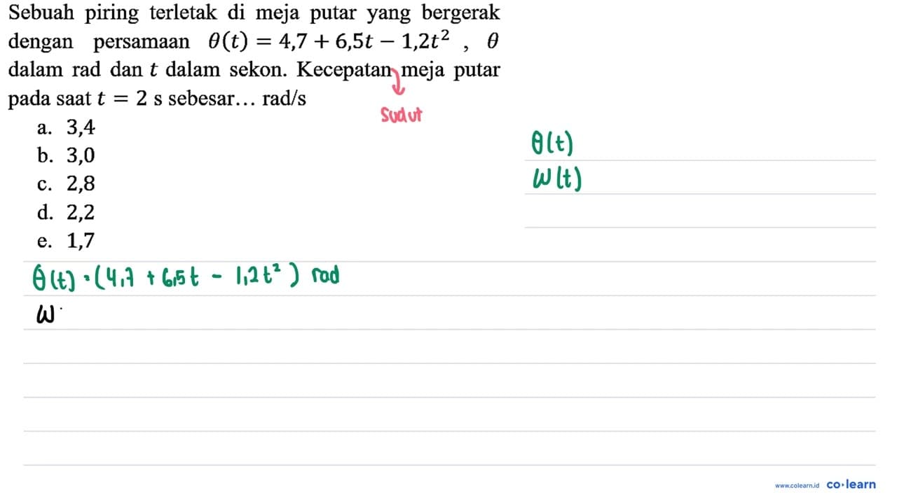 Sebuah piring terletak di meja putar yang bergerak dengan