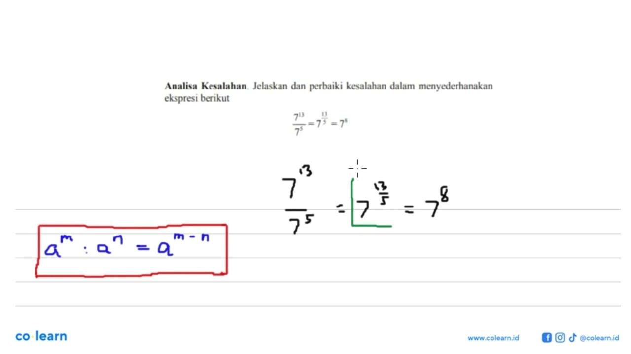 Analisa Kesalahan. Jelaskan dan perbaiki kesalahan dalam