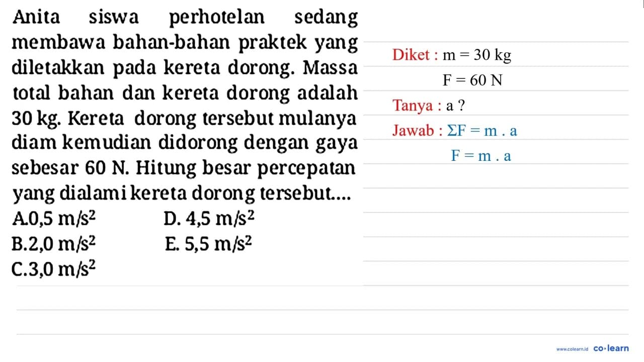 Anita siswa perhotelan sedang membawa bahan-bahan praktek