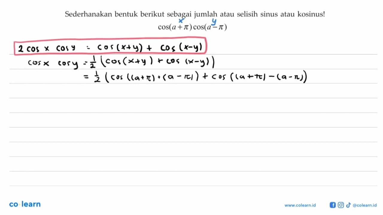 Sederhanakan bentuk berikut sebagai jumlah atau selisih