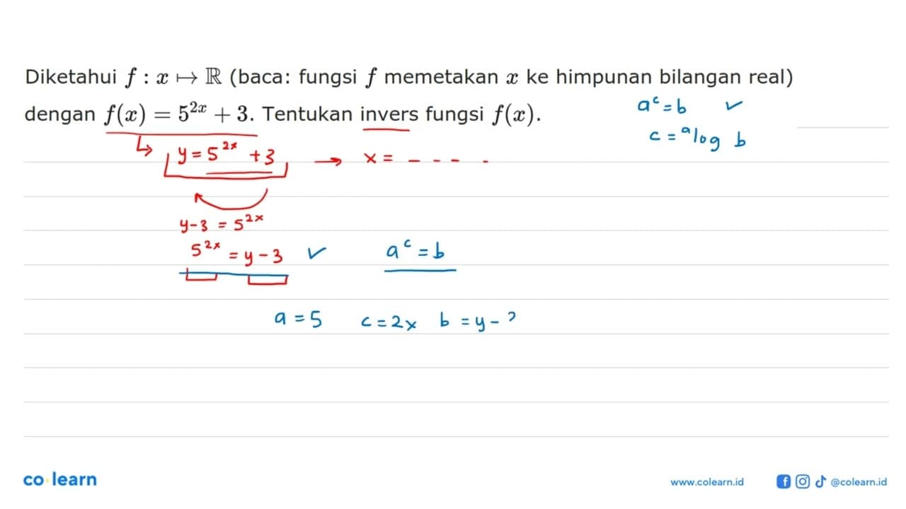 Diketahui f: x -> R (baca: fungsi f memetakan x ke himpunan