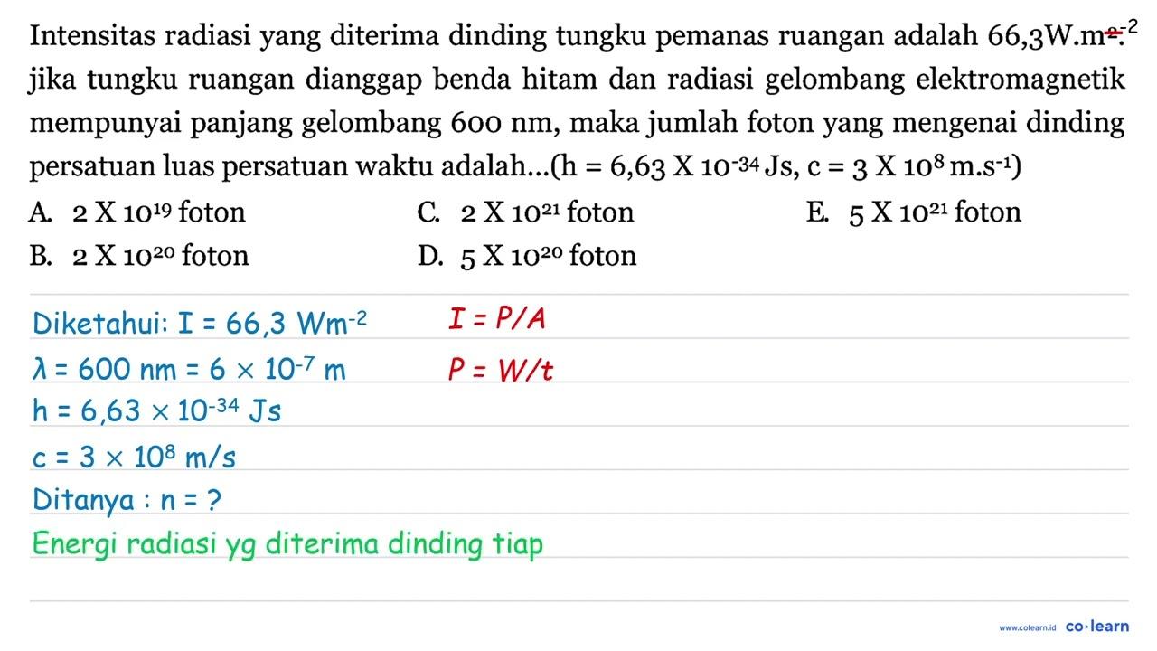 Intensitas radiasi yang diterima dinding tungku pemanas