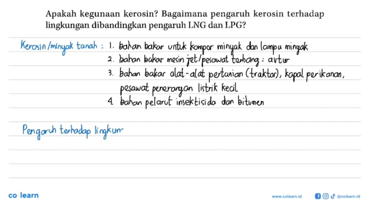 Apakah kegunaan kerosin? Bagaimana pengaruh kerosin