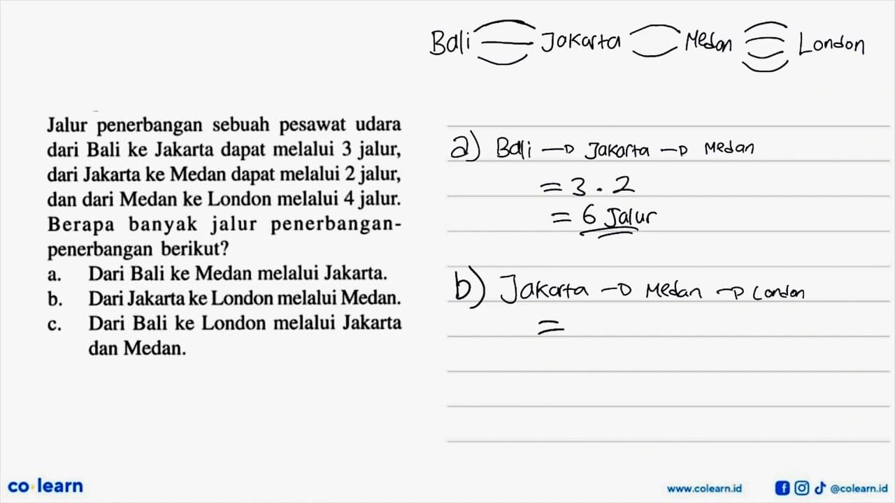 Jalur penerbangan sebuah pesawat udara dari Bali ke Jakarta