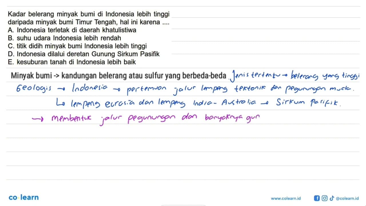 Kadar belerang minyak bumi di Indonesia lebih tinggi