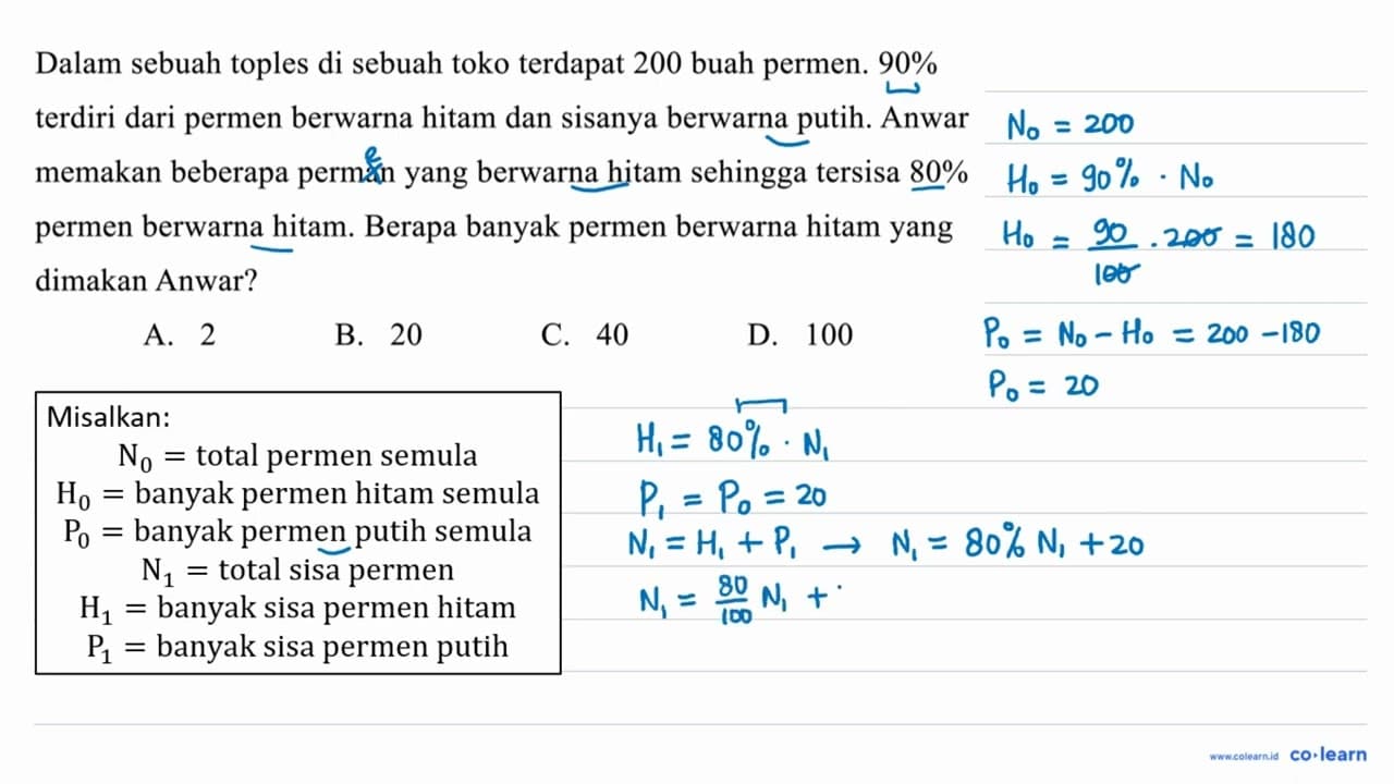 Dalam sebuah toples di sebuah toko terdapat 200 buah