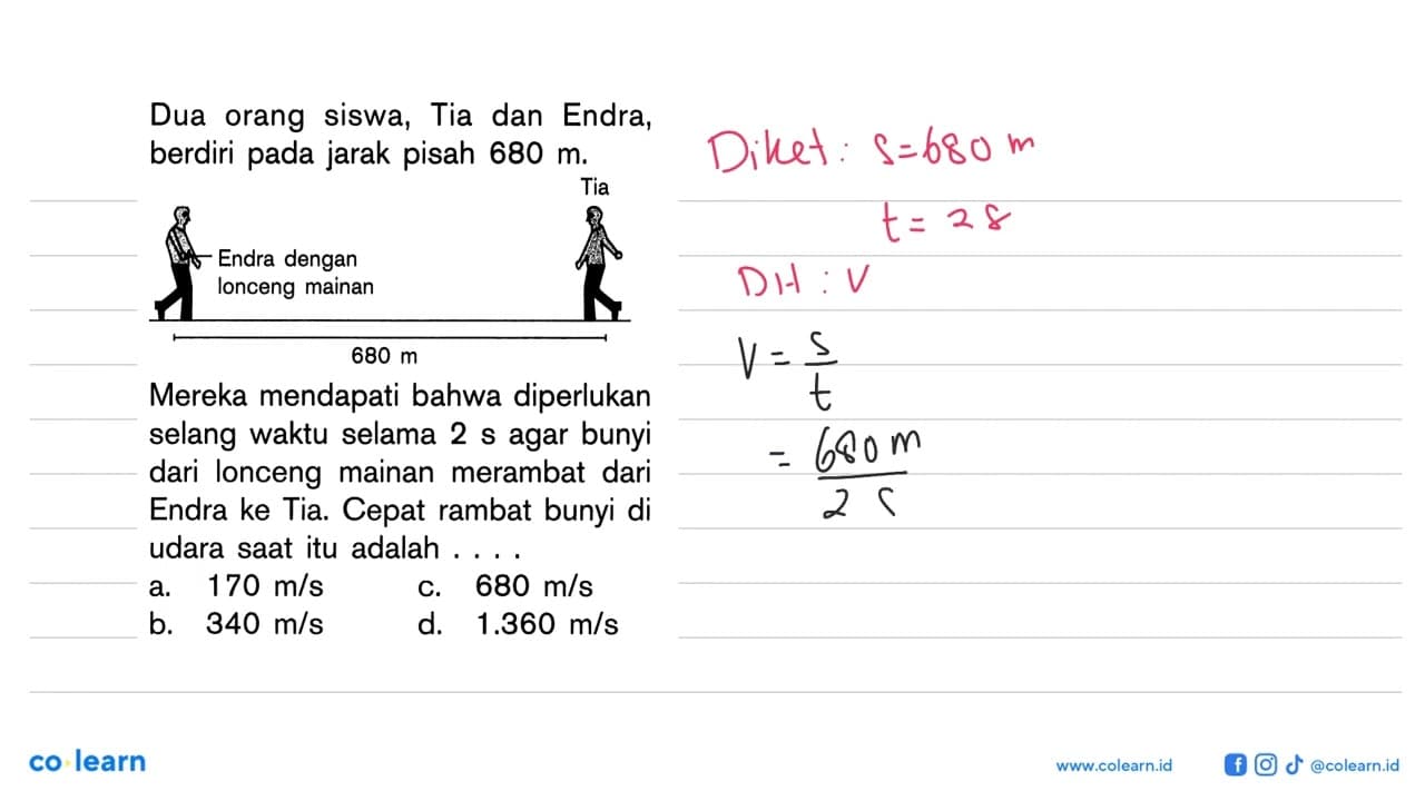 Dua orang siswa, Tia dan Endra, berdiri pada jarak pisah