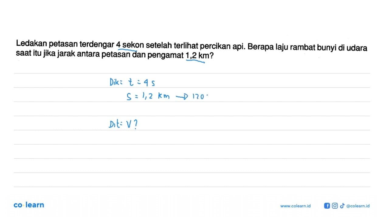 Ledakan petasan terdengar 4 sekon setelah terlihat percikan