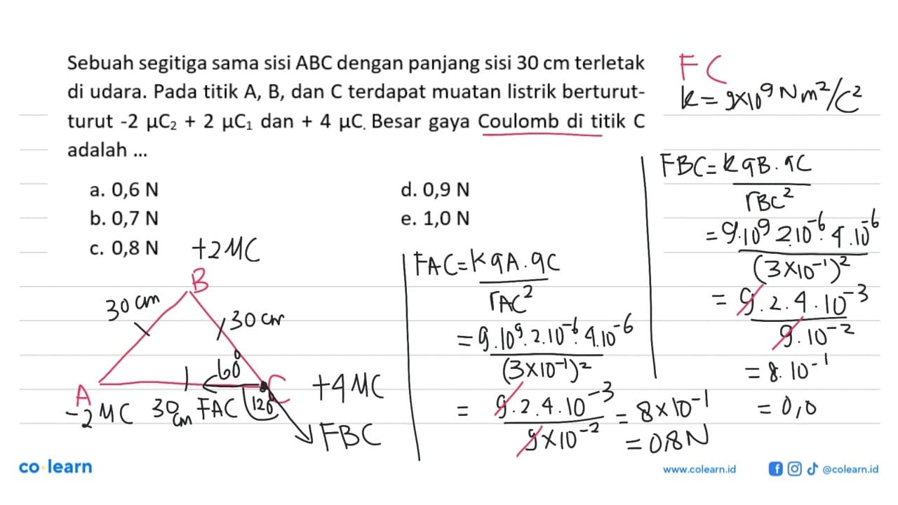 Sebuah segitiga sama sisi ABC dengan panjang sisi 30 cm