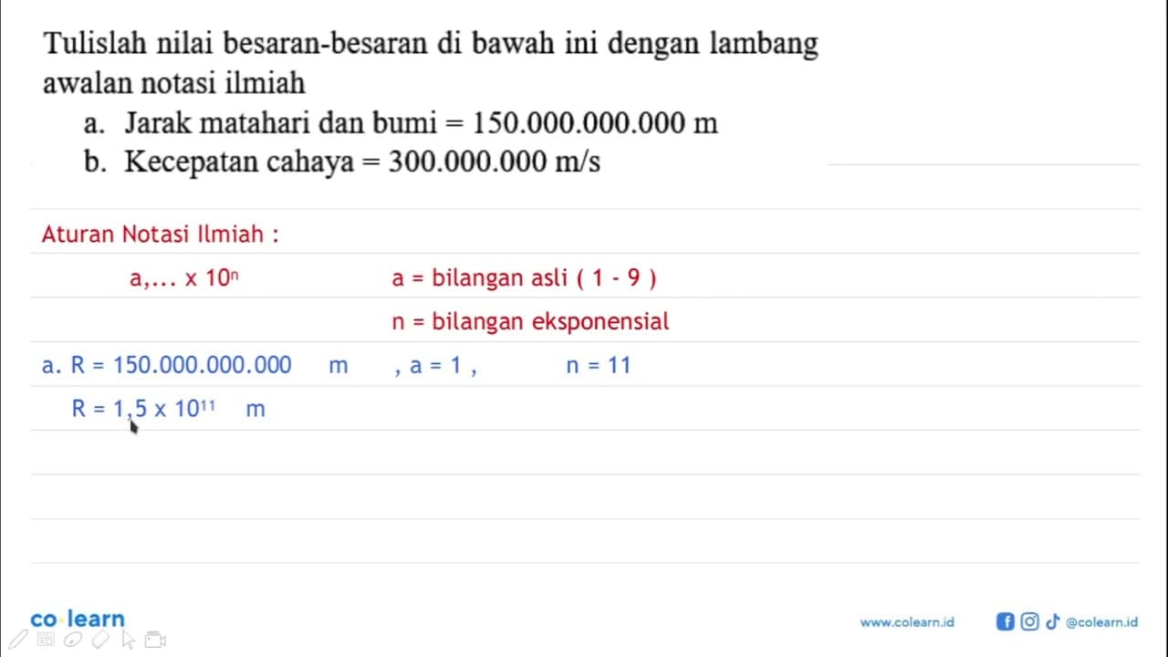 Tuliskan nilai besaran-besaran di bawah ini dengan lambang