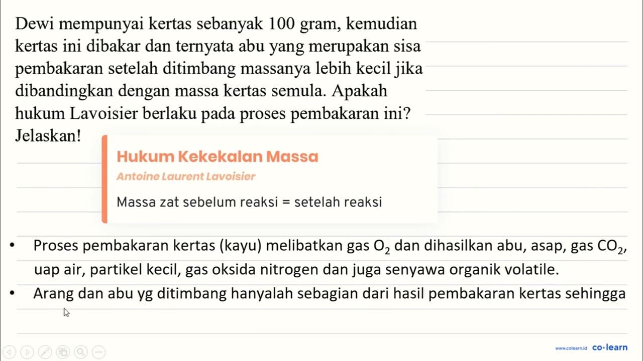 Dewi mempunyai kertas sebanyak 100 gram, kemudian kertas