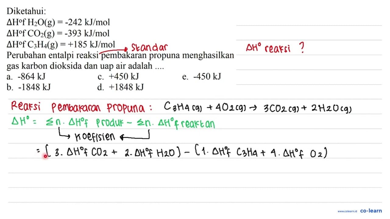 Diketahui: Delta H f H_(2) O(g)=-242 ~kJ / mol Delta H f