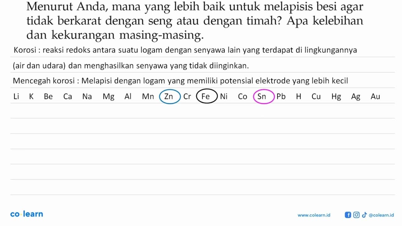 Menurut Anda, mana yang lebih baik untuk melapisis besi