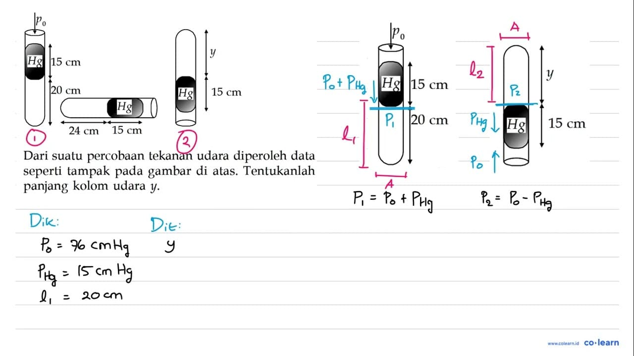 Dari suatu percobAn tekanan udara diperoleh data seperti