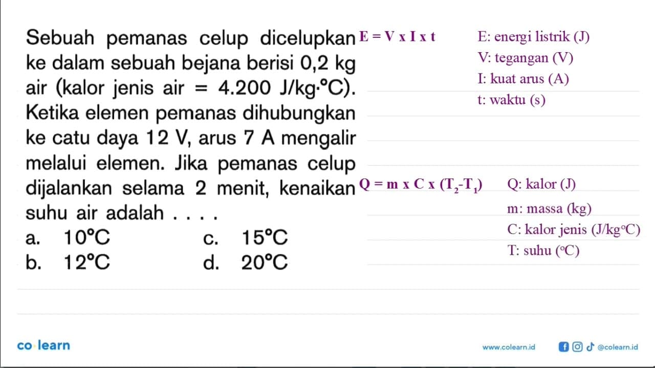 Sebuah pemanas celup dicelupkan ke dalam sebuah bejana