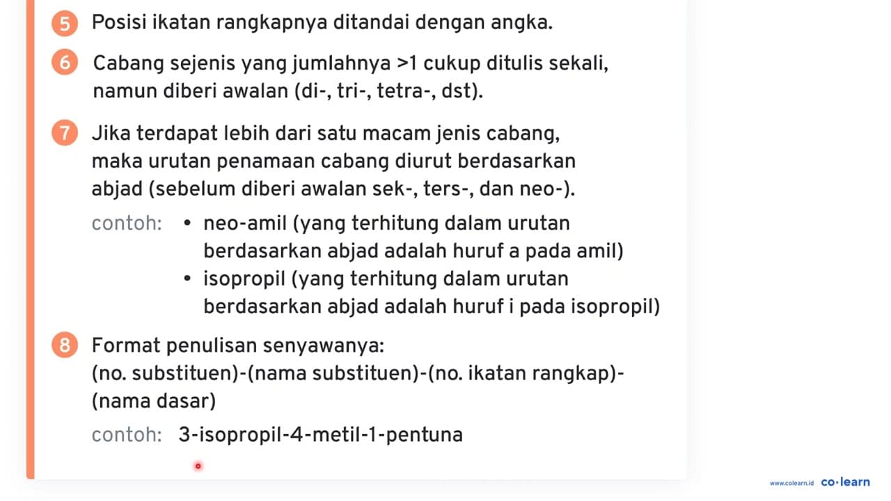 Perhatikan rumus struktur senyawa berikut: CH3 C C CH2 CH3