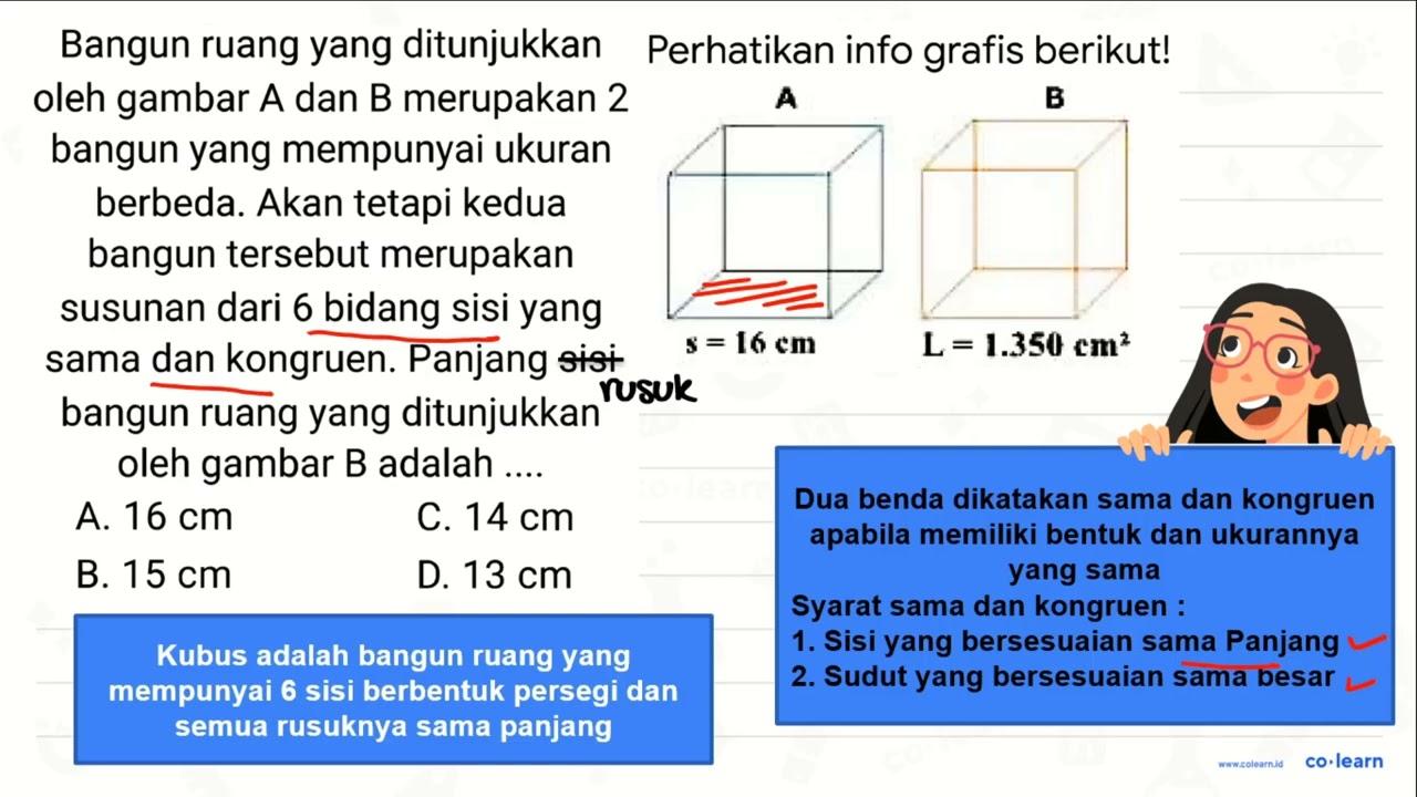 Perhatikan info grafis berikut! Bangun ruang yang