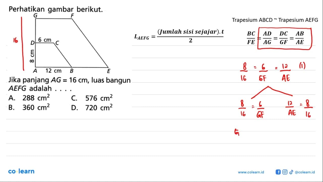 Perhatikan gambar berikut. 6 cm 8 cm 12 cm Jika panjang